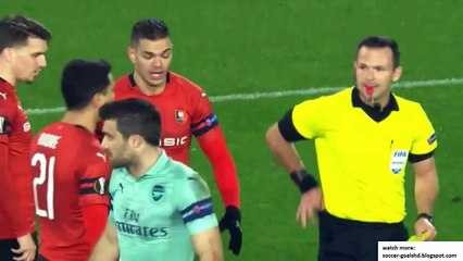 Benjamin Bourigeaud Goal - Rennes vs Arsenal 1-1 07/03/2019