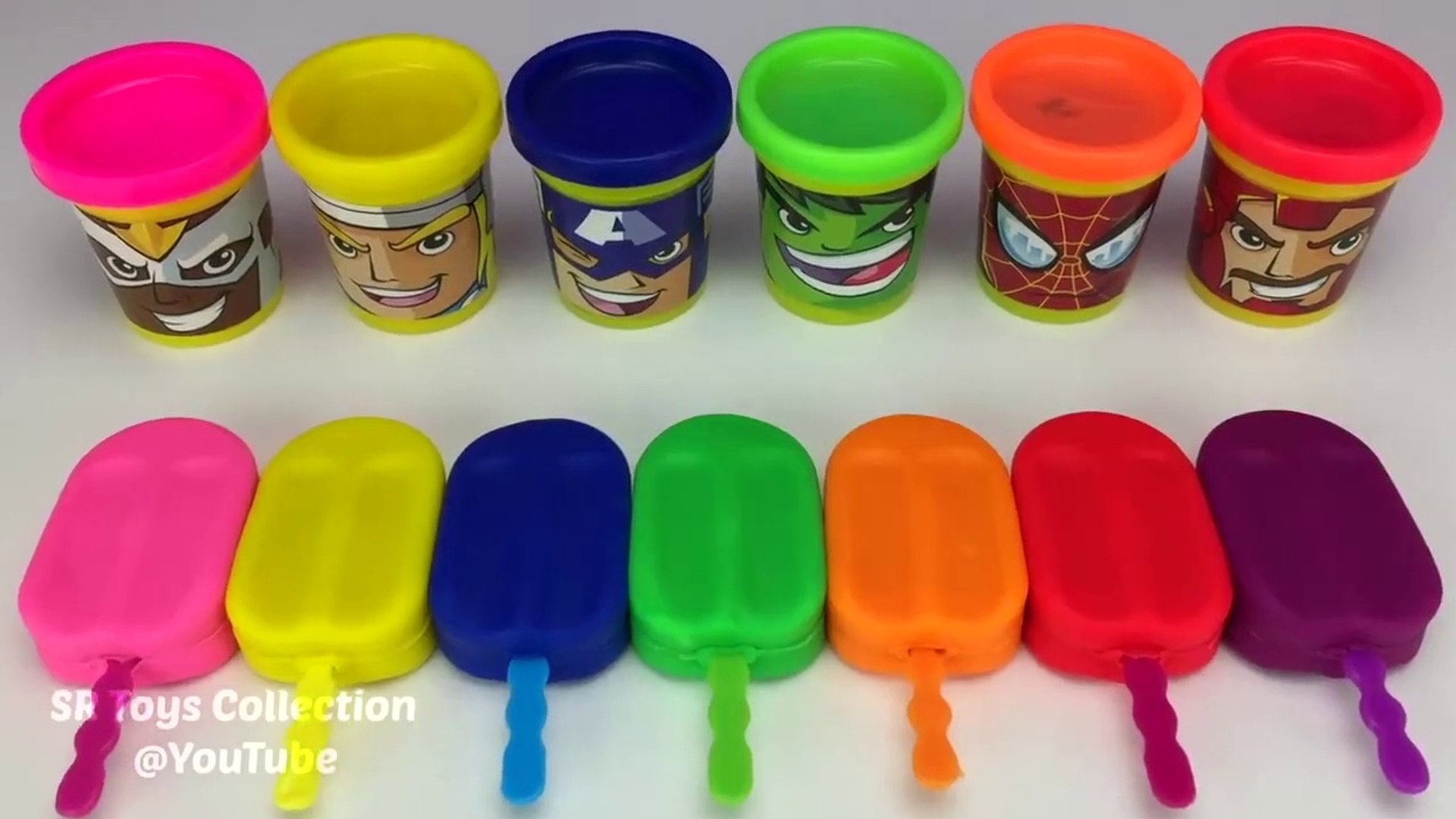 Learn Colors with 8 Color Play Doh Modelling Clay and Cookie Molds I  Surprise Toys Yowie 