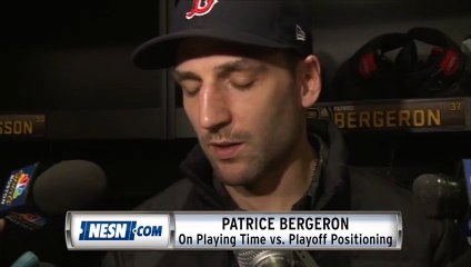 Patrice Bergeron On Playing Time vs. Playoff Positioning Down The Stretch