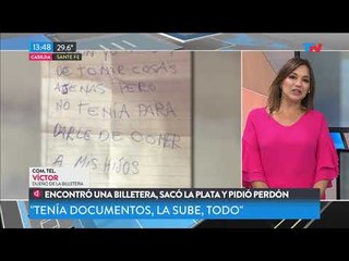 Encontró una billetera, se quedó con la plata y pidió perdón