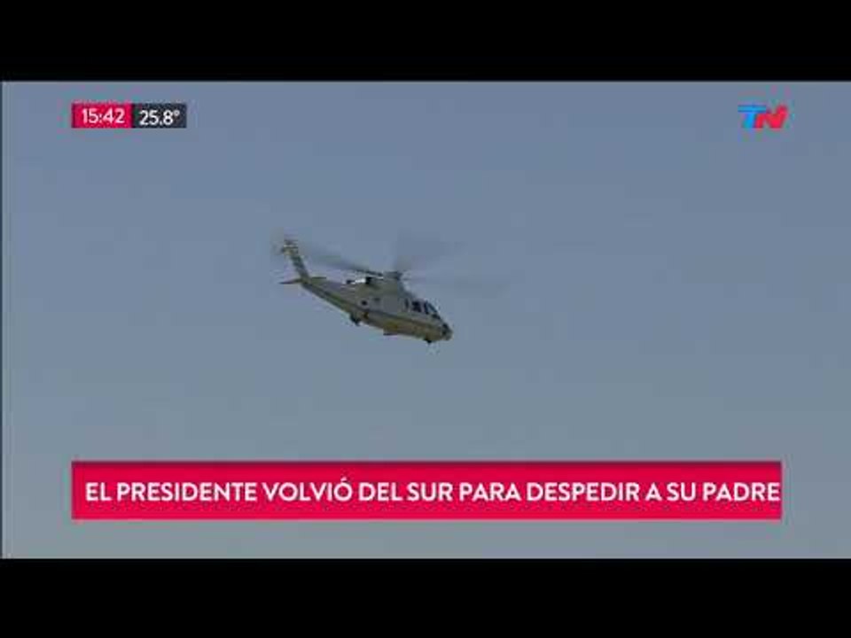 Así llegaba a Buenos Aires Mauricio Macri para despedir los restos de su padre