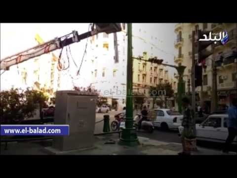 صدى البلد | تطوير ميدان طلعت حرب ودهان الأرصفة بأوامر من جلال السعيد محافظ القاهرة