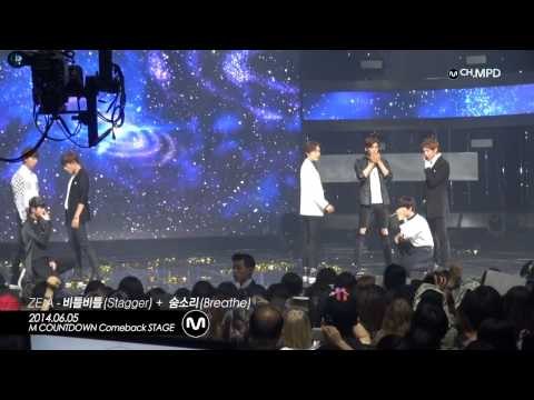 [MPD/직캠] 140605 제국의 아이들 ZE:A - 비틀비틀(Stagger) + 숨소리(Breathe) Comeback stage / full shot.ver