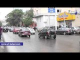 صدى البلد |  تكدس مرورى وتعطل حركة السيارات أعلى كوبرى أكتوبر بسبب الأمطار