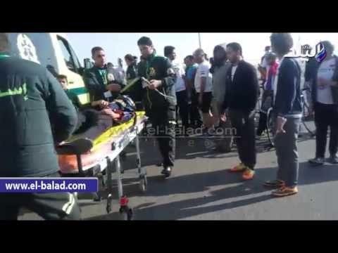 صدى البلد | الاسعاف تتدخل لإنقاذ أحد شباب ماراثون زايد الخيري
