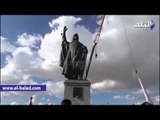 صدى البلد | أفتتاح تمثال الشيخ زايد بمنطقة الشيخ زايد بحضور وفد من سفارى الامارات