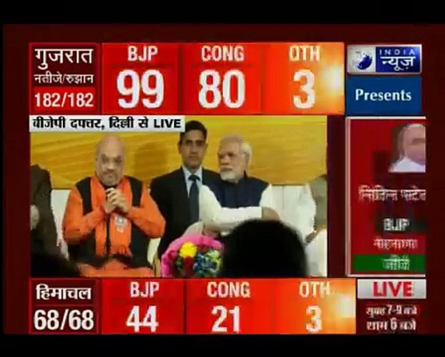 बीजेपी मुख्यालय में PM मोदी के स्वागत के बाद बोले अमित शाह, जातिवाद की राजनीति