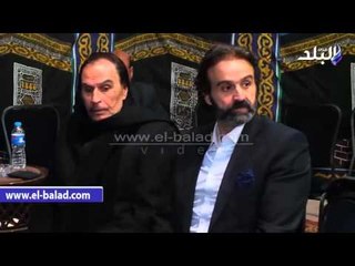 صدى البلد | وصول العلايلي وعمرو الليثي ورجاء حسين لعزاء الفنان حمدي أحمد‎