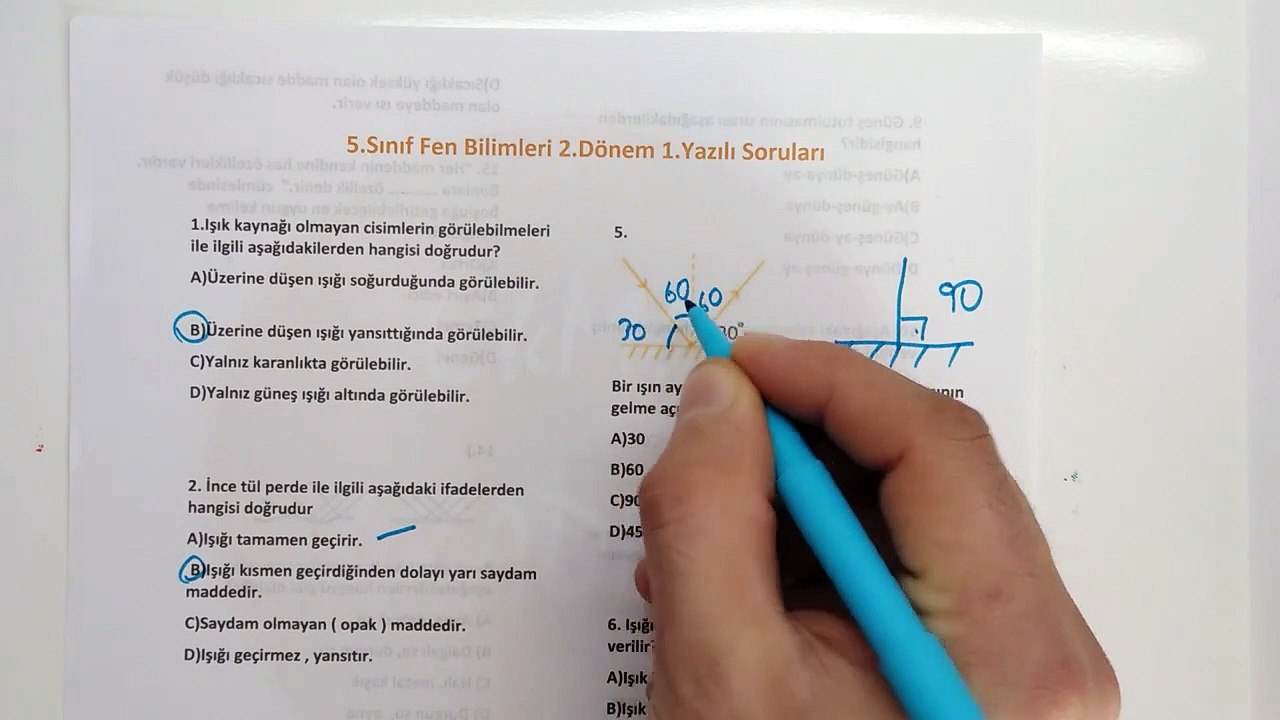 5.Sınıf Fen Bilimleri  2. Dönem 1. Yazılı Soruları ve Çözümü 2019 #CkmkAkademi #Eğitim