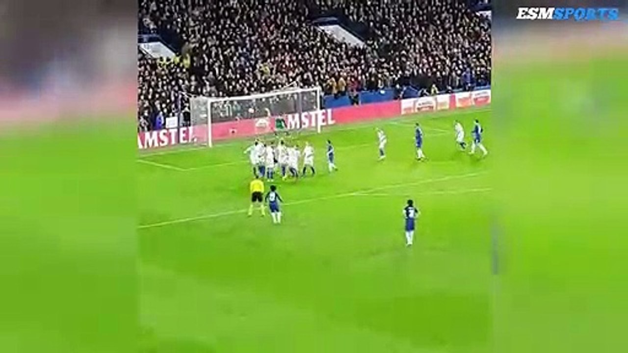 Crazy free kick goal