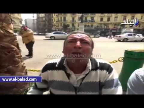 صدى البلد | انهياراحد اصحاب المعاشات اثناء وقفتهم بميدان طلعت حرب