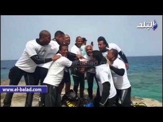 صدى البلد | سلسلة بشرية تحت مياه البحر الاحمر بمشاركة  190 غواصا