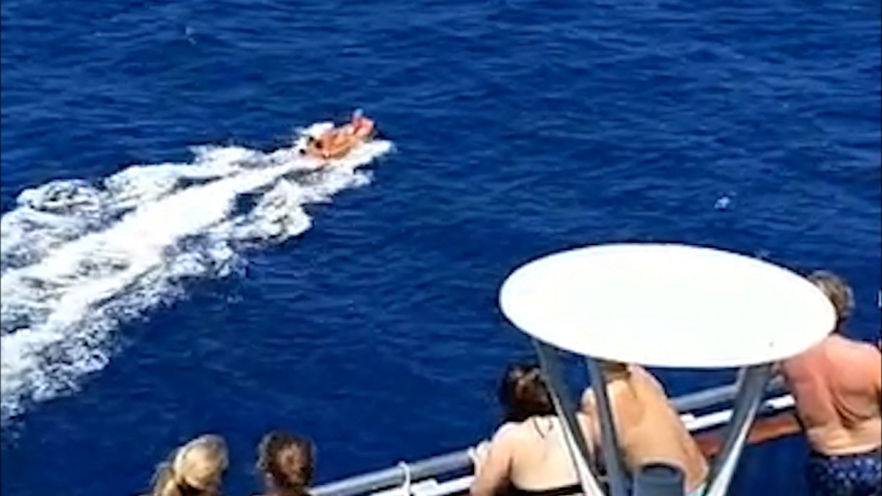 Cruise Ship Passengers Cheer As They Watch Plane Crash Survivors Being Rescued At Sea