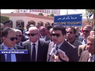 صدى البلد |  افتتاح مشروع حماية منفذ طابا من السيول