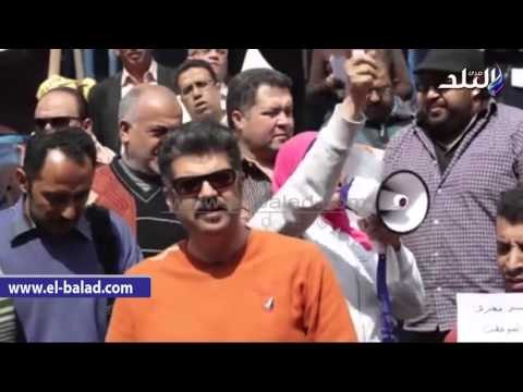 صدى البلد |وقفة للنقابات العمالية المستقلة على سلالم الصحفيين لرفض قانون الخدمة المدنية