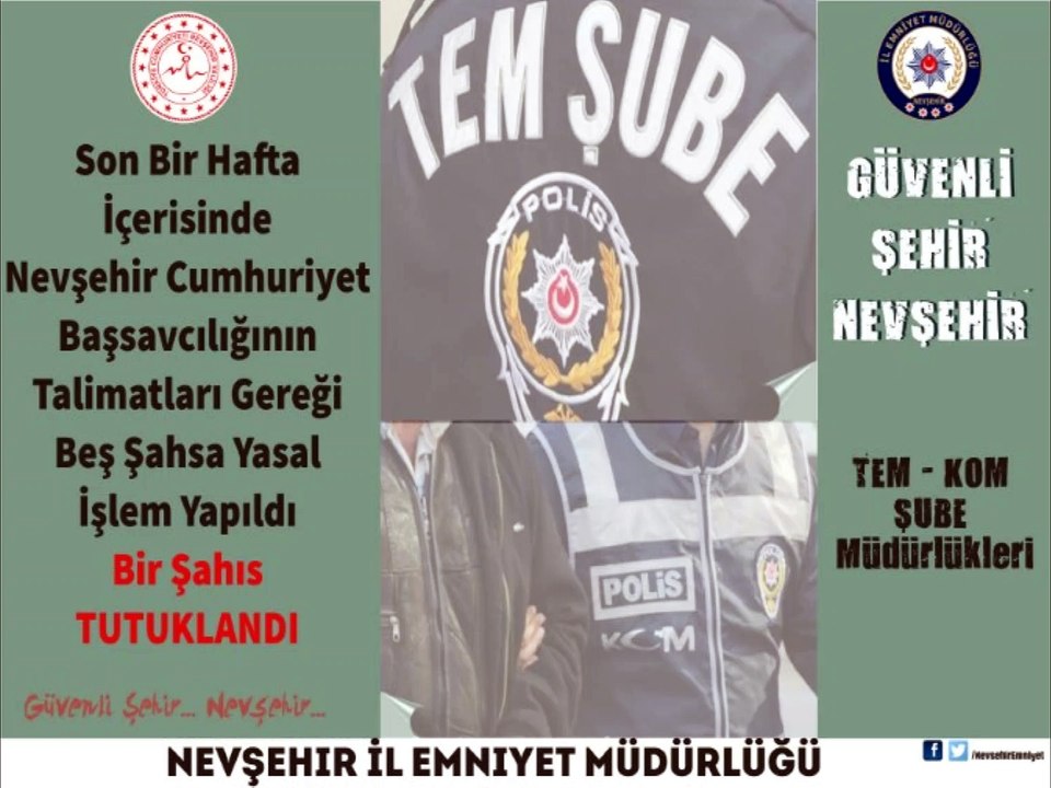 Nevşehir İl Emniyet Müdürlüğü - Son Bir Hafta İçerisinde Nevşehir Cumhuriyet Başsavcılığının Talimatları Gereği Beş Şahsa Yasal