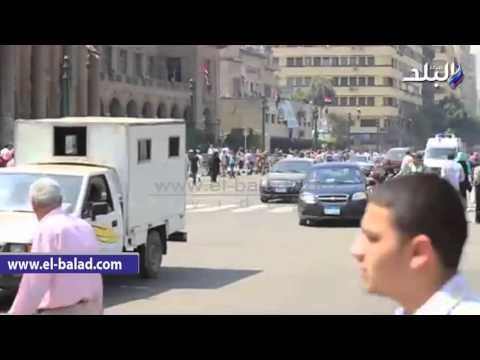 صدى البلد | سيولة مرورية بشوارع وسط البلد ومحيط دار القضاء بعد مغادرة موكب السيسى