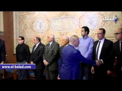 صدى البلد | أحمد موسى ومديحة حمدي يقدمان واجب العزاء لـ تامر أمين