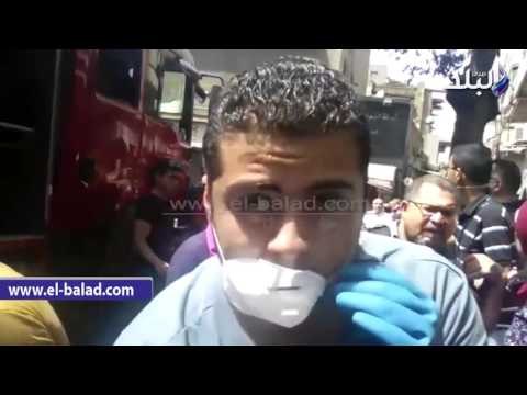 صدى البلد | شباب يتطوع مع قوات الأمن لإزالة مخلفات حريق الرويعي