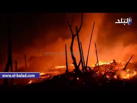 صدى البلد | 20 سيارة إطفاء تخمد حريق بأكاديمية الفنون بالهرم