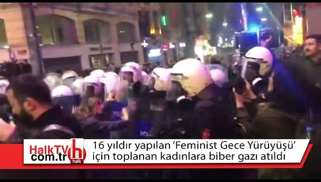 İstiklal Caddesi'nde polis yürüyüş yapmak isteyen kadınlara müdahale etti