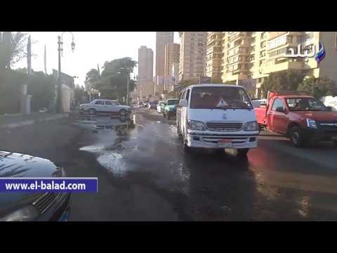 صدى البلد | شلل مروري بكورنيش المعادي بسبب هبوط أرضي