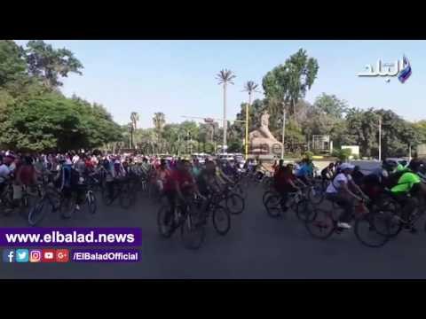 صدى البلد | انطلاق مارثون العجلة بتجمعنا من جامعة القاهرة