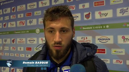 Après Béziers - HAC (1-1), réaction de Romain Basque