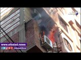 صدى البلد | إصابة 5 أشخاص في حريق هائل ببرج سكني بالفيوم