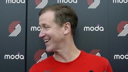 Stotts speaks with media at practice