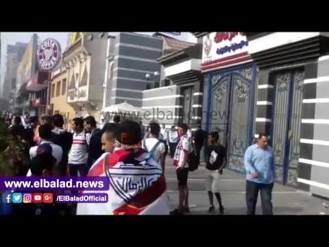 صدى البلد | توافد الجماهير على مقر الزمالك استعدادا للسفر لبرج العرب