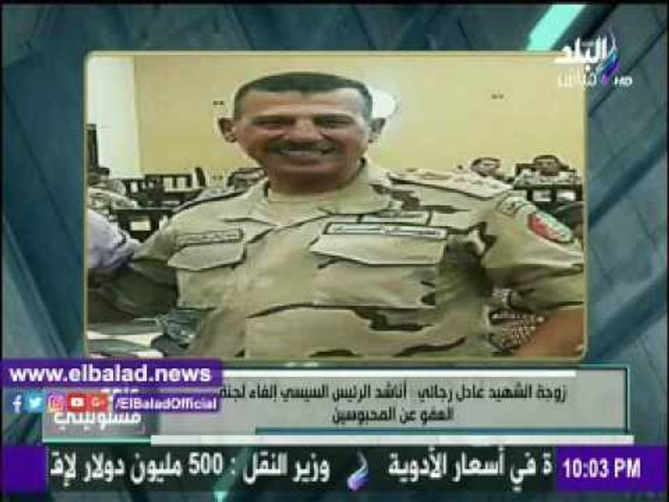 صدى البلد |حرم الشهيد عادل رجائي "باكية": أناشد الرئيس إلغاء لجنة العفو عن المحبوسين