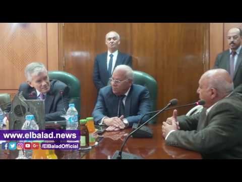 صدى البلد |محافظ بورسعيد يستقبل السفير الفرنسى بالقاهرة