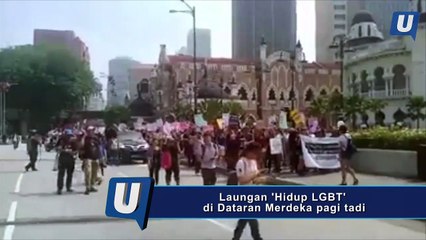 Laungan 'Hidup LGBT' di Dataran Merdeka pagi tadi.