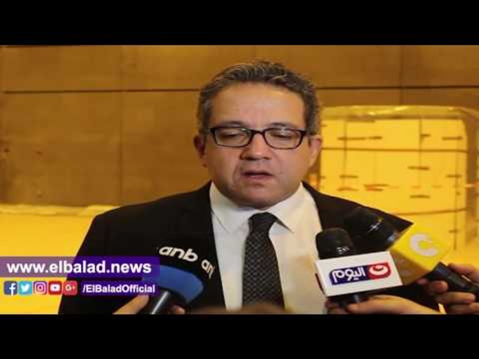 صدى البلد |وزير الآثار يتفقد قاعة العرض المؤقت بمتحف الحضارة