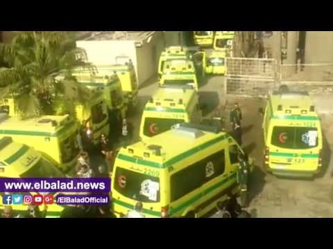 صدى البلد | خروج جثامين ضحايا التفجير الإرهابي من كنيسة العذراء