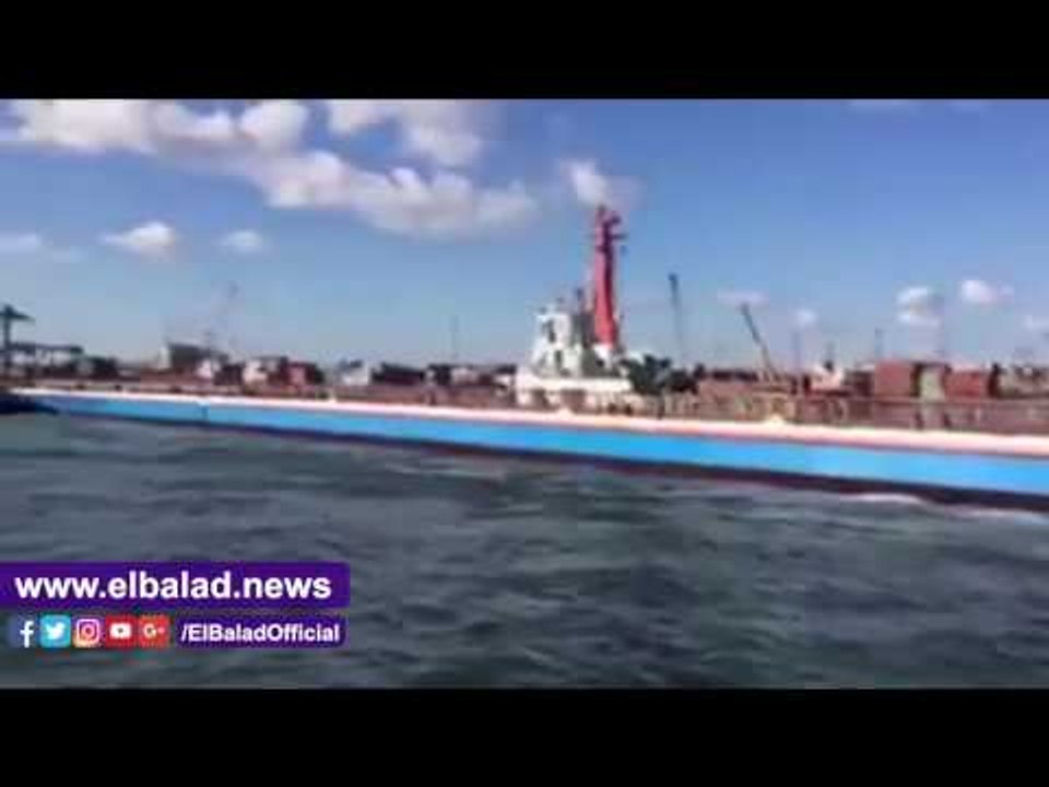 صدى البلد |نجاح تجربة الدوران الاولى لكوبرى الرسوة العائم