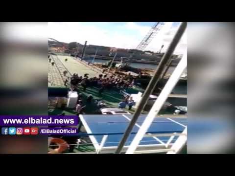 صدى البلد | اول لقطات لعبور مميش كوبرى الرسوة بورسعيد