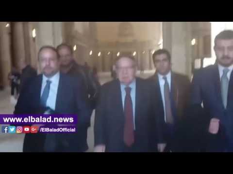 صدى البلد |لحظة مغادرة فتحي سرور القضاء العالي بعد ترافعه عن صفوت الشريف