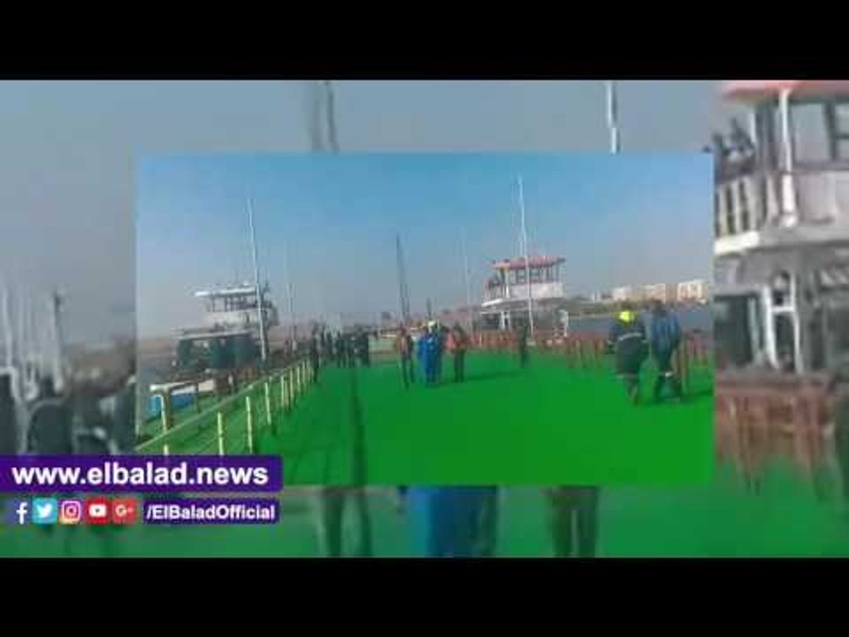 صدى البلد |  ننشر حصريا اول لقطات لكوبرى الرسوة العائم بين بورسعيد وبورفؤاد قبل افتتاحه تجريبى