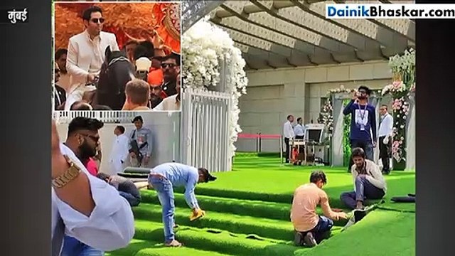 बारात के स्वागत के लिए चल रही है जियो वर्ल्ड सेंटर पर तैयारियां