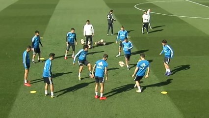 El entrenamiento del Real Madrid previo al partido al Valladolid