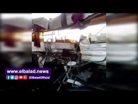 صدى البلد | مصرع عامل وإصابة 26 فى تصادم أتوبيس بسيارة نقل بطريق العاشر-بلبيس