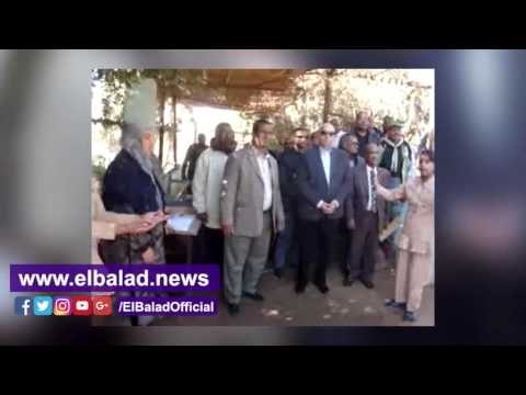 صدى البلد طلاب مدرسة وادى عبادى يستقبلوا المحافظ بالأناشيد