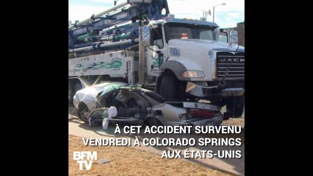 Sa voiture se fait écraser par un camion dans une collision mais il survit