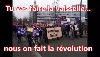 Les slogans lors da la manifestation pour les droits des femmes