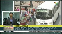 Gobierno venezolano denuncia sabotaje a sistema eléctrico