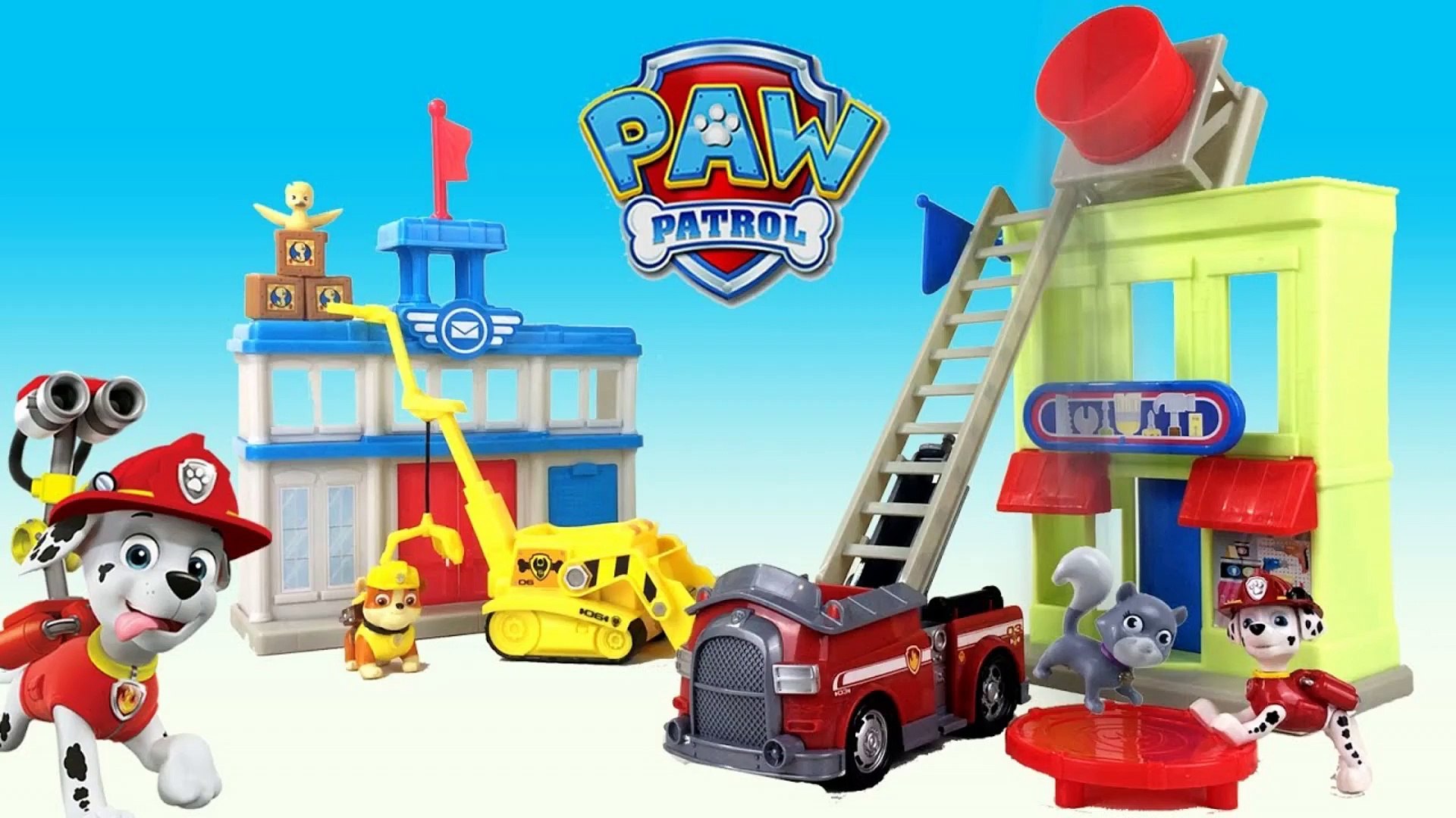 Paw Patrol Marshalls Adventure Bay Townset w Fire Truck and Callie Cat Keith s Toy Box