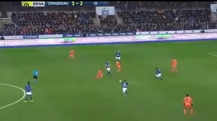 Ludovic Ajorque goal Strasbourg vs Lyon 2-2