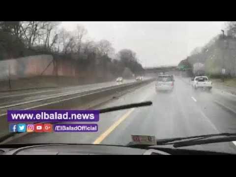 صدى البلد |شاهد .. هطول أمطار بشوارع واشنطن